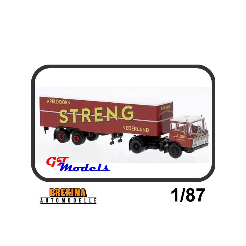 DAF FT 2600 + Trailer - Streng 1962 - Brekina miniatuur truck 1:87