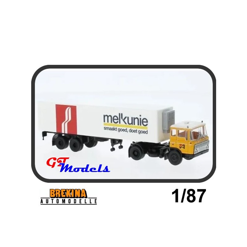 DAF FT 2600 PP-SZ + Trailer - Van Amerongen / Melkunie- Brekina miniatuur truck 1:87