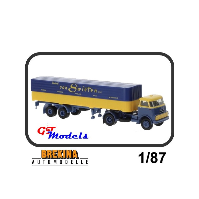 DAF Do 2000 + trailer "van Swieten" 1957 - Brekina miniatuur truck 1:87