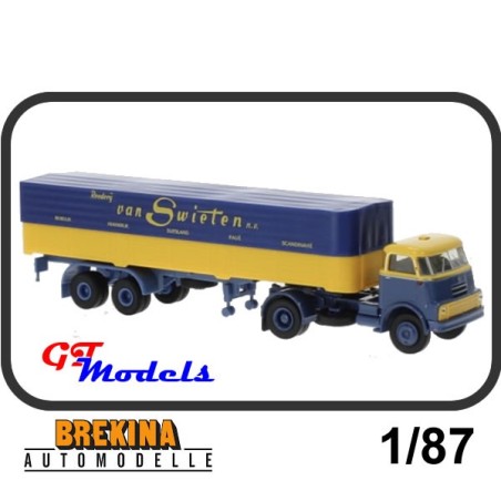 DAF Do 2000 + trailer "van Swieten" 1957 - Brekina miniatuur truck 1:87