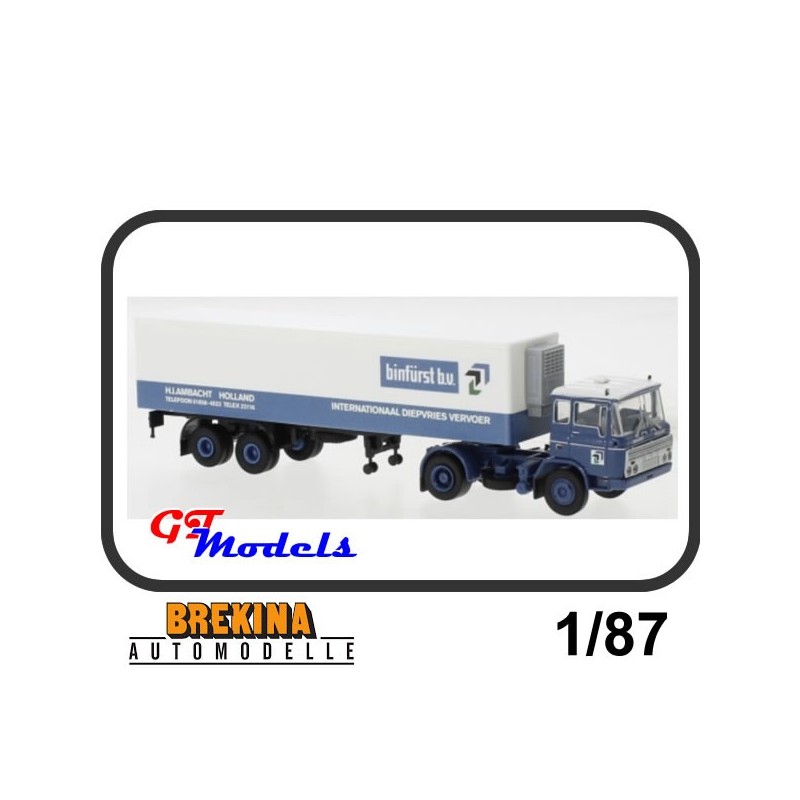 DAF FT 2600 + Trailer - Binfürst 1962 - Brekina 85292 miniatuur truck 1:87