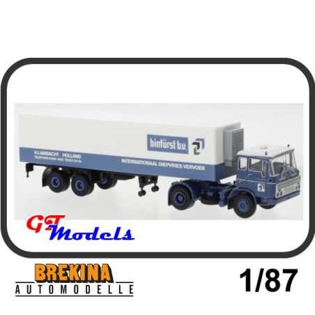 DAF FT 2600 + Trailer - Binfürst 1962 - Brekina 85292 miniatuur truck 1:87
