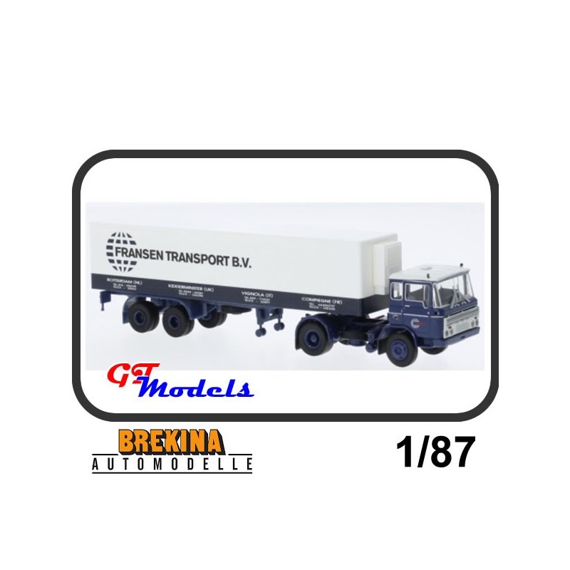 DAF FT 2600 +  koel Trailer - Fransen Transport 1962 - Brekina 85294 miniatuur truck 1:87