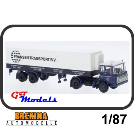 DAF FT 2600 +  koel Trailer - Fransen Transport 1962 - Brekina 85294 miniatuur truck 1:87