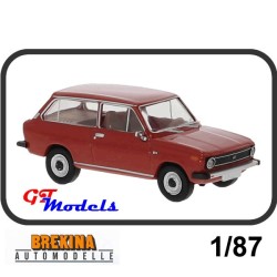 Brekina DAF 66 kombi rood - Brekina miniatuur auto  1:87