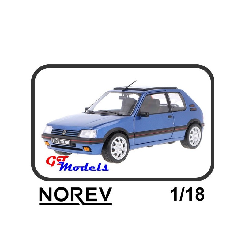 Peugeot 205 1.9 GTi Miami Blue 1992 - Norev 184844 modelauto 1:18