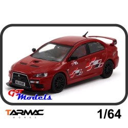 Mitsubishi Lancer Evolution X Ralliart rood -Tarmac Works miniatuur auto 1:64