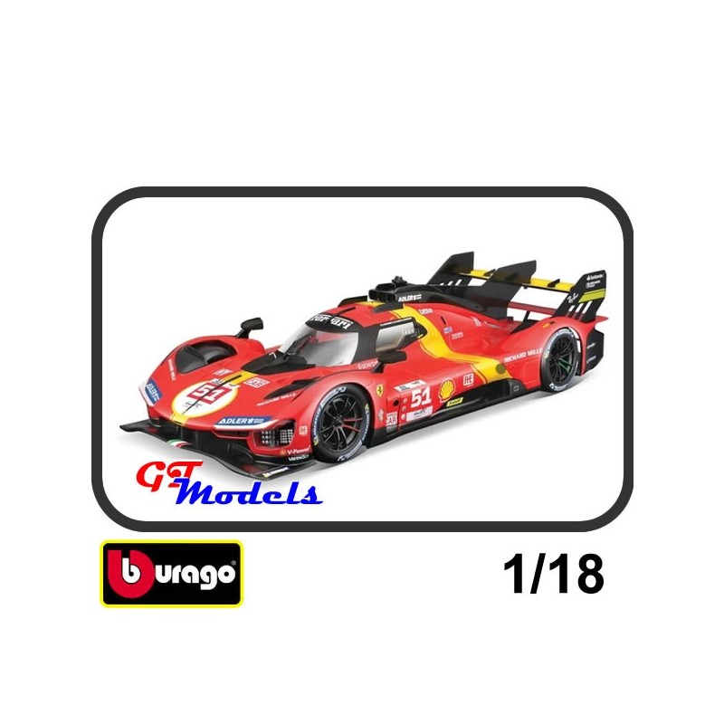 Ferrari 499P nr51 Le Mans 2023 - Burago modelauto 1:18