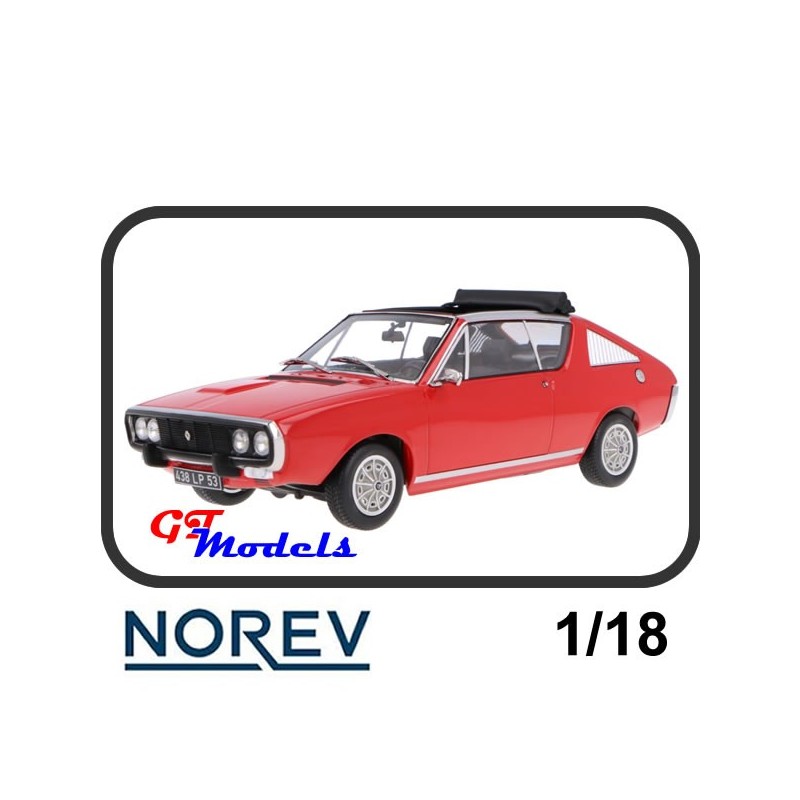 Renault 17 Gordini Découvrable 1975 Rood - Norev modelauto 1:18