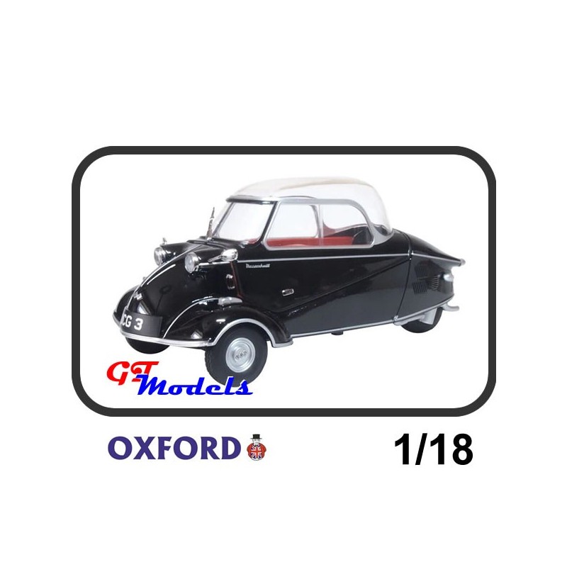 Messerschmitt KR200 Bubble Top zwart  - Oxford Miniatuur Auto 1:18