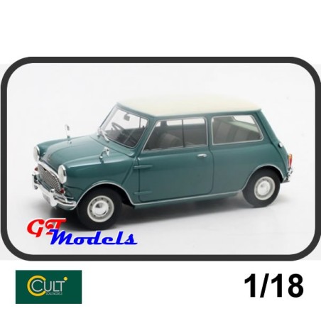 Mini Cooper MKI 1961 - Blauw / Wit - Cult Models  1:18