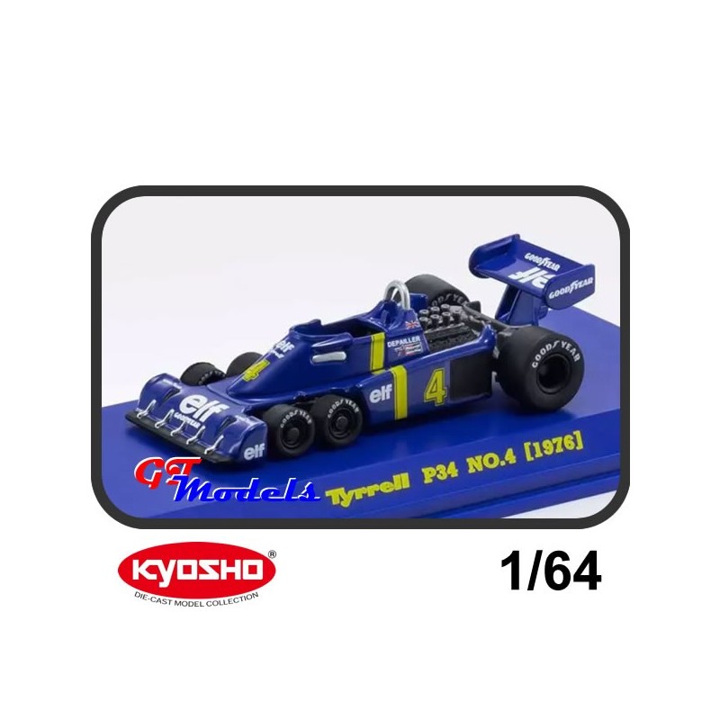 Tyrrell P34 P. Depailler 1976 - Kyosho miniatuur F1 auto 1:64