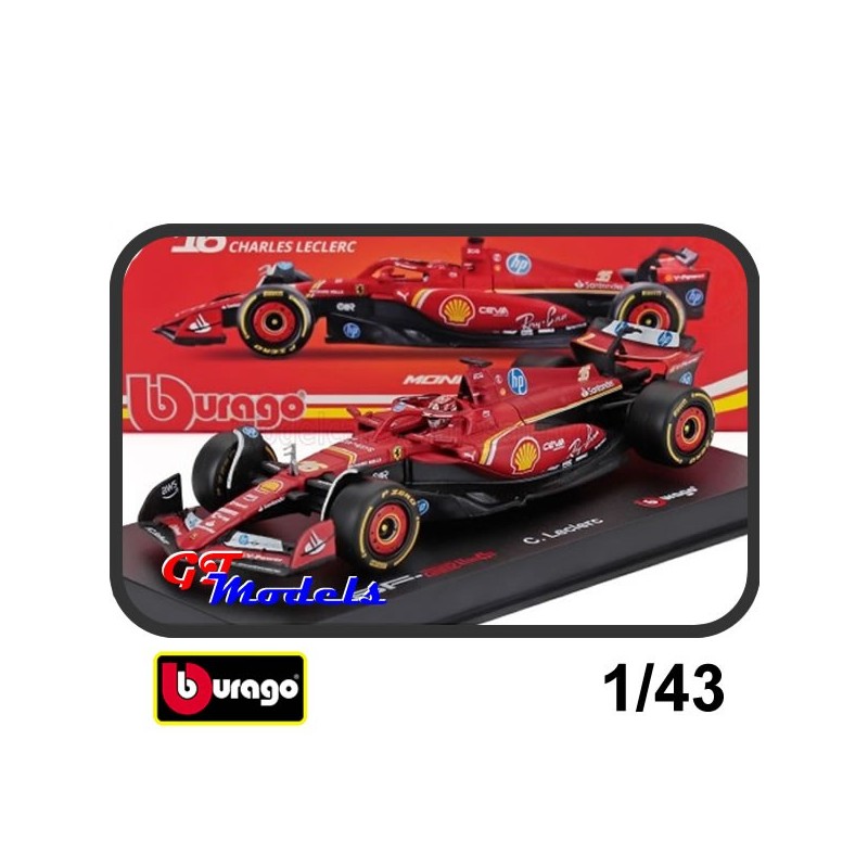 Ferrari SF-24 Leclerc Monaco 2024 - Burago F1 miniatuur auto 1:43